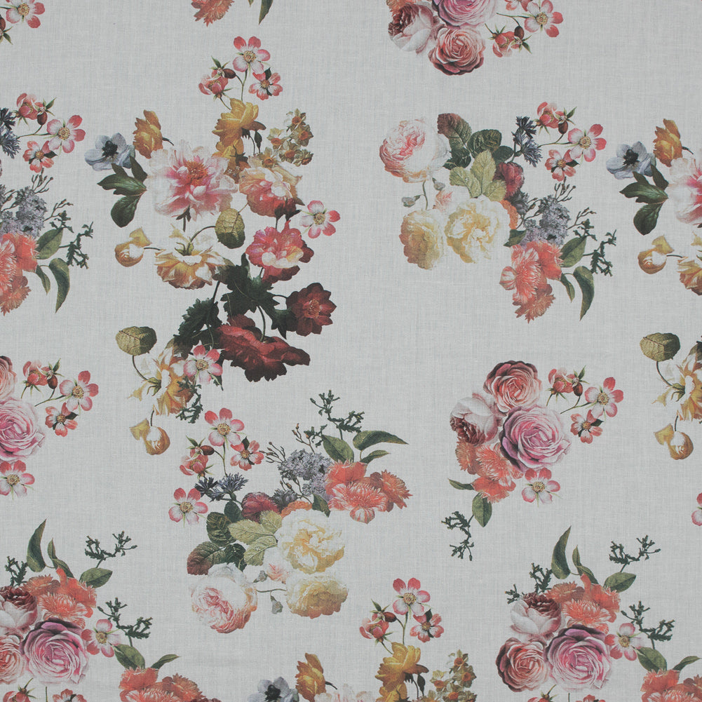 Cotton Voile - White Floral - Ishvara's Wisdom Print - Mood Exclusive Surya Collection