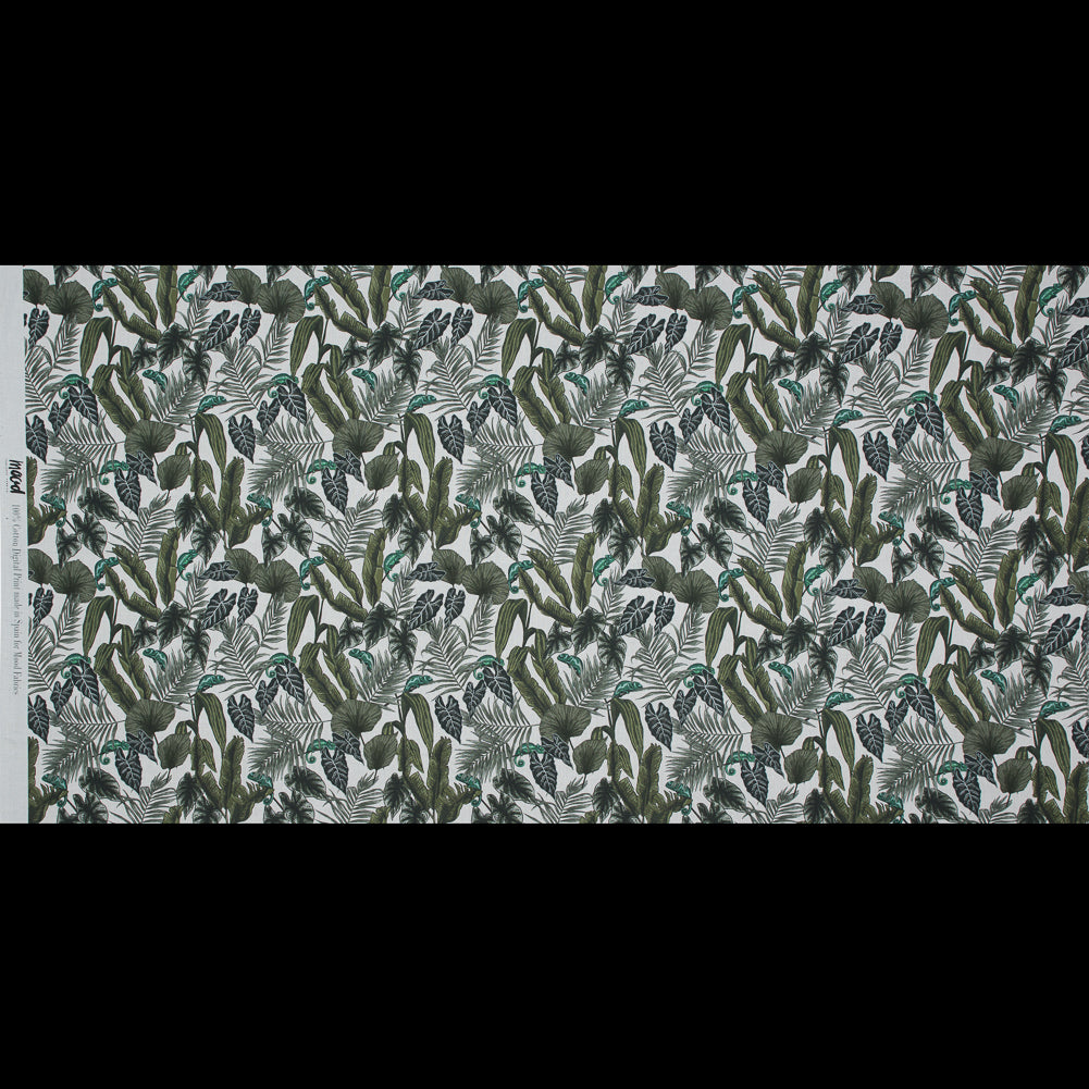 Cotton Voile - Green Foliage - Botanical Curiosity Print - Mood Exclusive Key Largo Collection