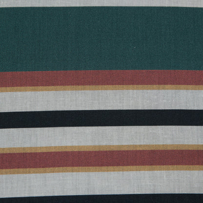 Cotton Voile - Green and Brown Stripes - Reverence of Youth Print - Mood Exclusive Key Largo Collection