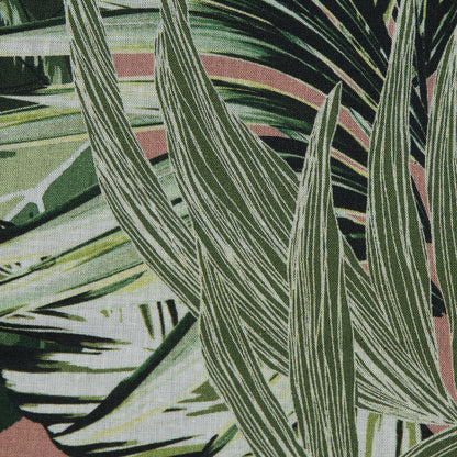 Voile de algodón - Hojas de palma rosas y verdes - Estampado Triunfo de la Claridad - Colección exclusiva Key Largo de Mood