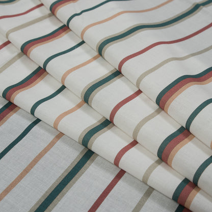 Cotton Voile - Red, Green and White Stripes - Purity of Growth Print - Mood Exclusive Key Largo Collection