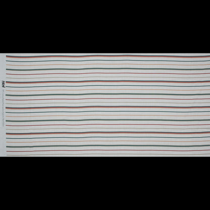 Cotton Voile - Red, Green and White Stripes - Purity of Growth Print - Mood Exclusive Key Largo Collection