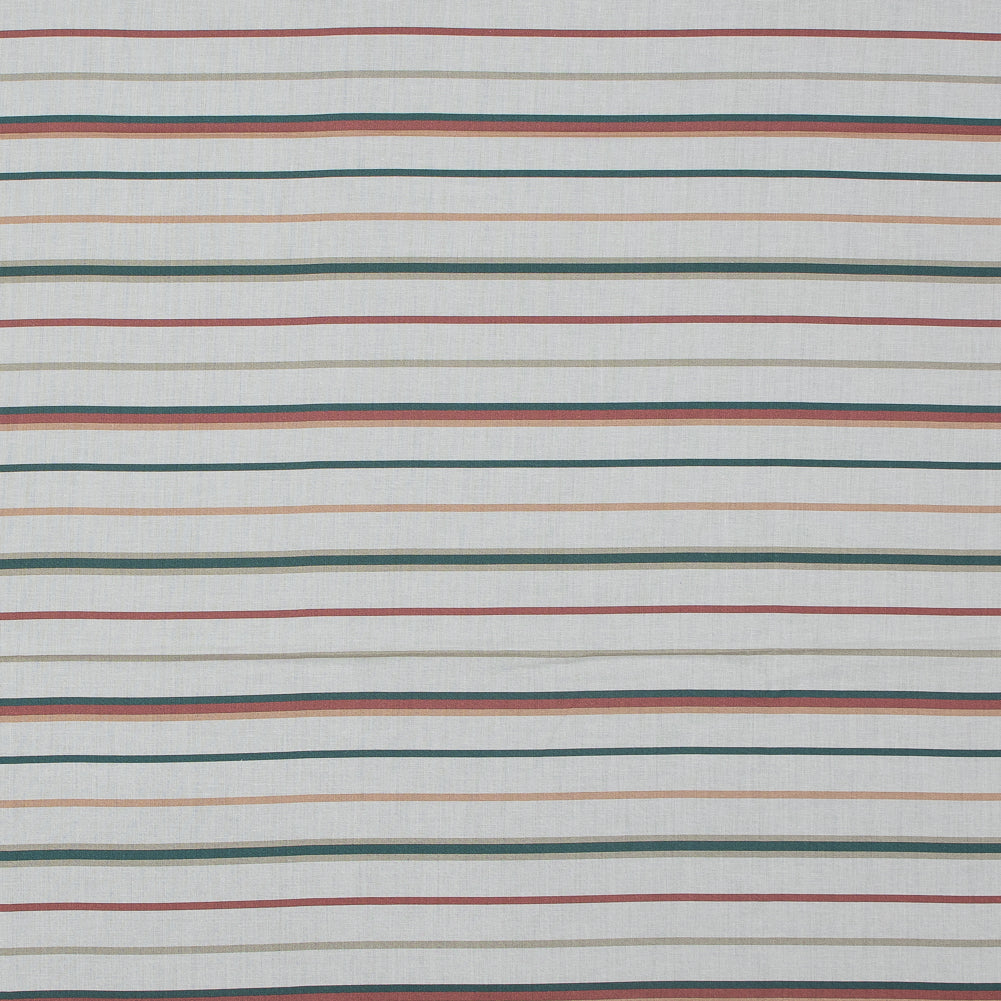 Cotton Voile - Red, Green and White Stripes - Purity of Growth Print - Mood Exclusive Key Largo Collection