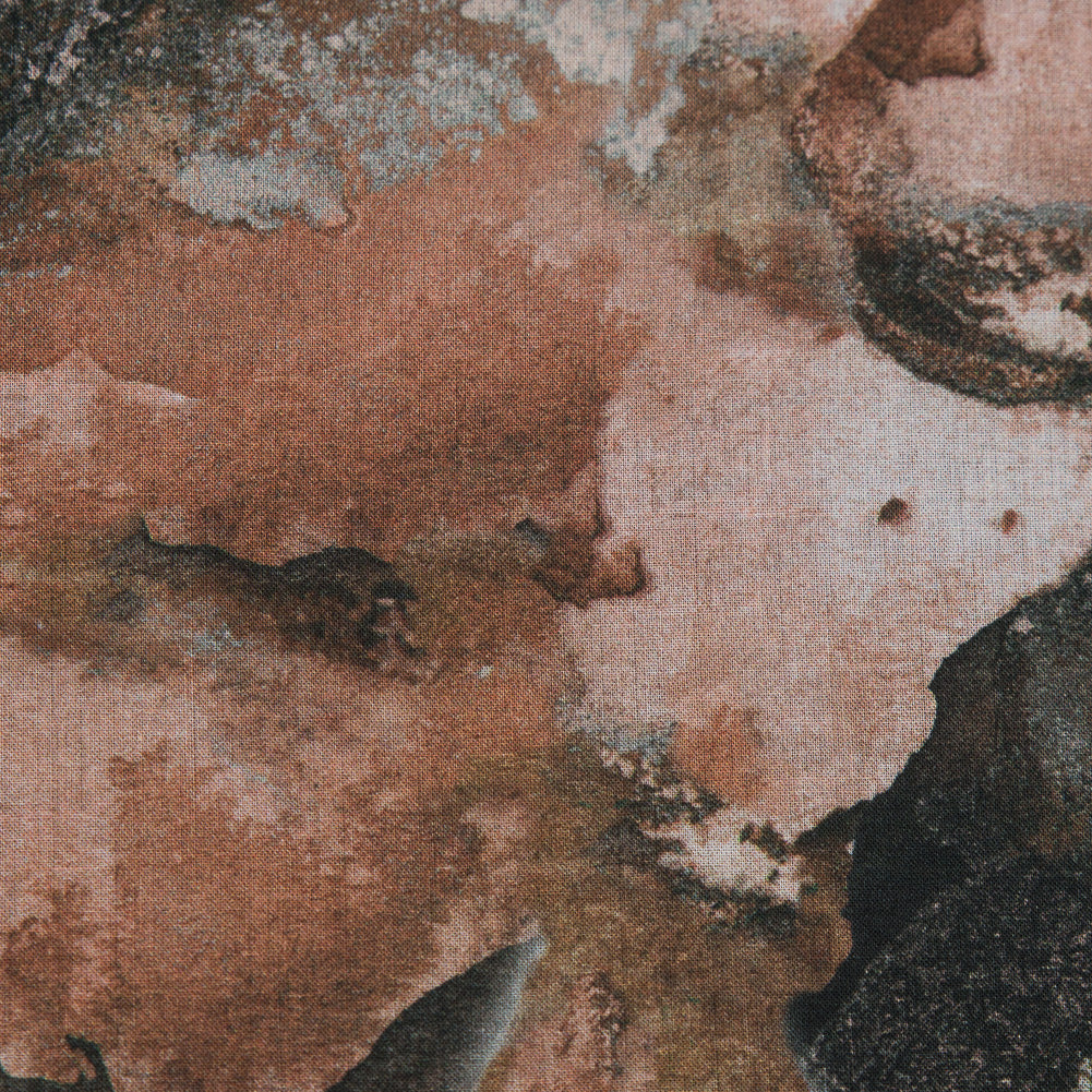 Cotton Voile - Beige and Gray Abstract - Excitement of Rebellion Print - Mood Exclusive Key Largo Collection