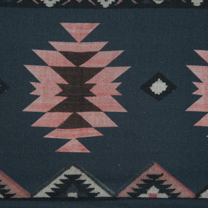 Cotton Voile - Charcoal and Pink Geometric Stripes - Wholeness of Stability Print - Mood Exclusive Key Largo Collection