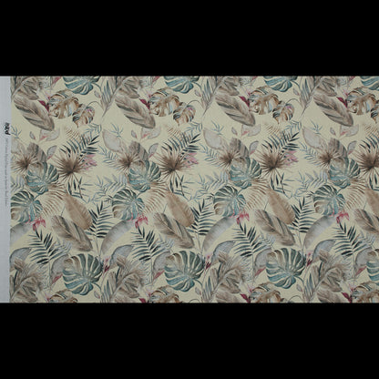 Cotton Voile - Yellow Tropical Leaves - Efficacy of Contentment Print - Mood Exclusive Key Largo Collection