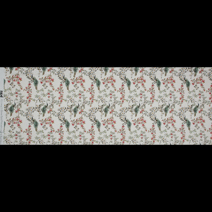 Stretch Cotton Sateen - White Floral - Dignity of Enlightenment Print - Mood Exclusive Key Largo Collection