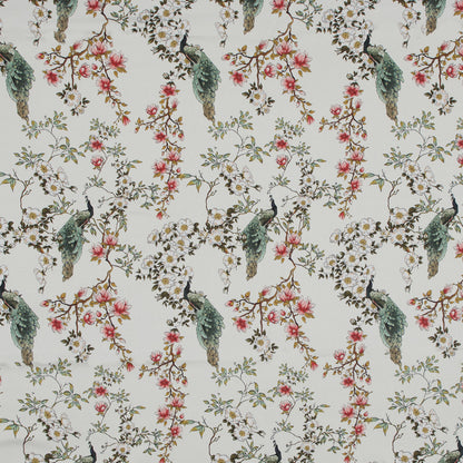 Stretch Cotton Sateen - White Floral - Dignity of Enlightenment Print - Mood Exclusive Key Largo Collection