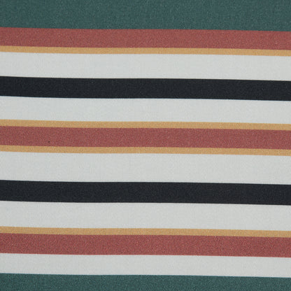 Satén de algodón elástico - Rayas verdes y marrones - Estampado Reverencia de la Juventud - Colección exclusiva Key Largo de Mood