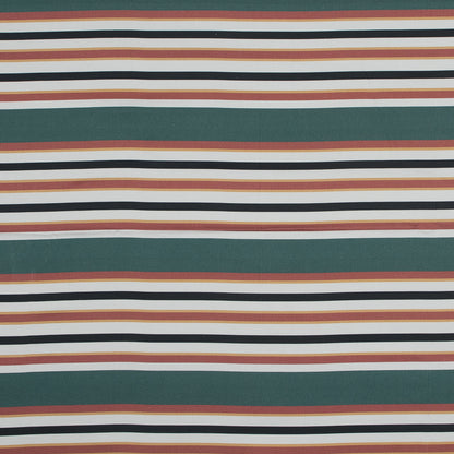 Stretch Cotton Sateen - Green and Brown Stripes - Reverence of Youth Print - Mood Exclusive Key Largo Collection