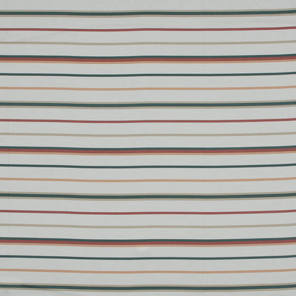 Stretch Cotton Sateen - Red, Green and White Stripes - Purity of Growth Print - Mood Exclusive Key Largo Collection