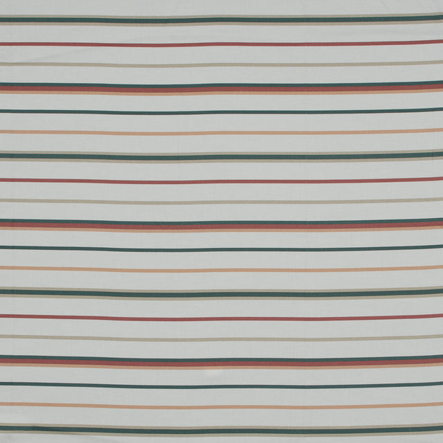 Stretch Cotton Sateen - Red, Green and White Stripes - Purity of Growth Print - Mood Exclusive Key Largo Collection