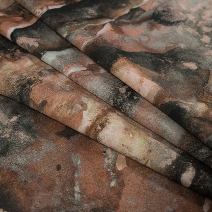 Stretch Cotton Sateen - Beige and Gray Abstract - Excitement of Rebellion Print - Mood Exclusive Key Largo Collection