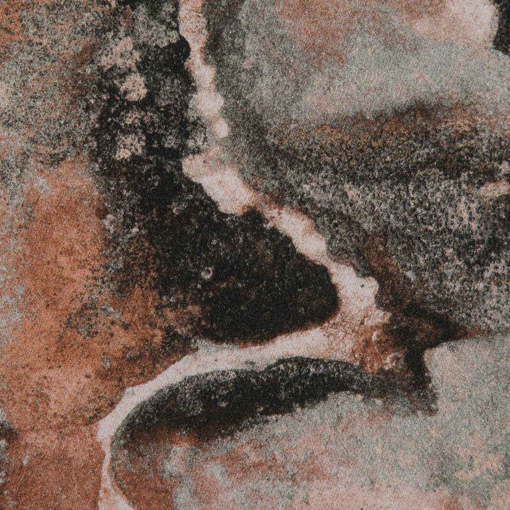 Stretch Cotton Sateen - Beige and Gray Abstract - Excitement of Rebellion Print - Mood Exclusive Key Largo Collection