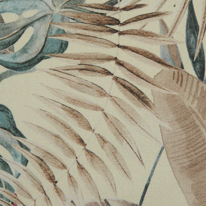 Stretch Cotton Sateen - Yellow Tropical Leaves - Efficacy of Contentment Print - Mood Exclusive Key Largo Collection