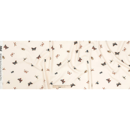 Stretch Polyester Crepe - Cream Insects - Butterfly Effect Print - Mood Exclusive Harvest Collection
