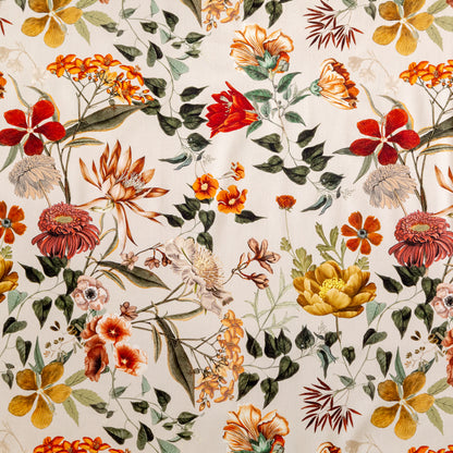 Stretch Cotton Sateen - Beige Floral - Garden of Earthly Delights Print - Mood Exclusive Harvest Collection