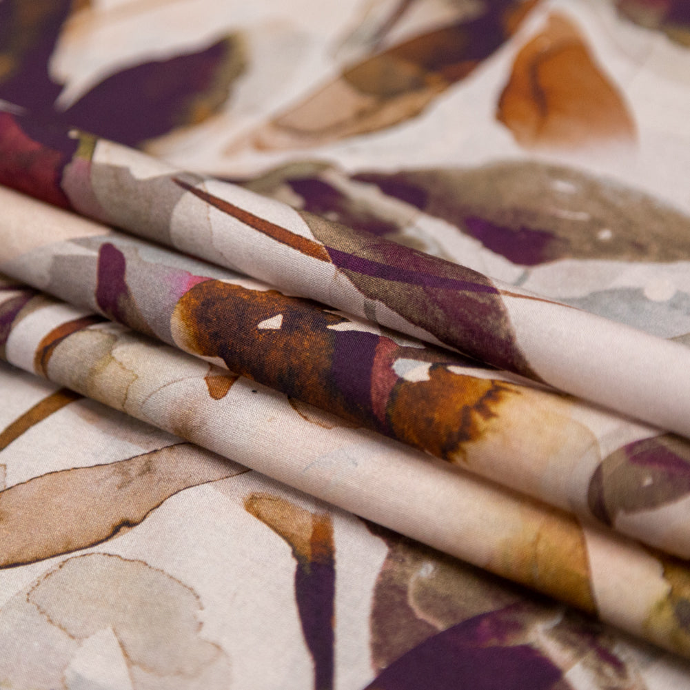Cotton Voile - Burgundy and White Floral - A Drop of Golden Sun Print - Mood Exclusive Harvest Collection