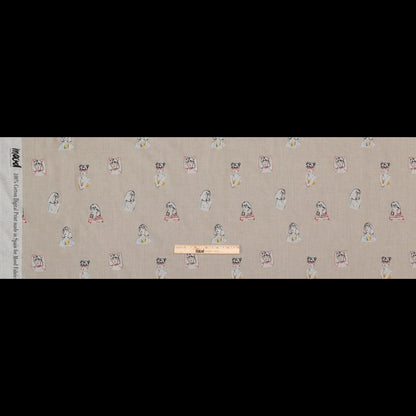 Cotton Voile - Beige Faces - Run the World Print - Mood Exclusive Harvest Collection