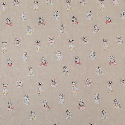 Cotton Voile - Beige Faces - Run the World Print - Mood Exclusive Harvest Collection