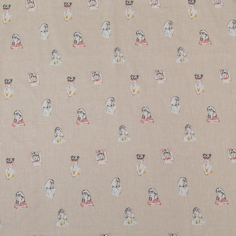 template--25130090922057__main-Cotton Voile - Beige Faces - Run the World Print - Mood Exclusive Harvest Collection