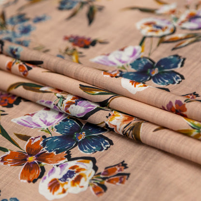 Cotton Voile - Beige Floral - New Americana Print - Mood Exclusive Harvest Collection