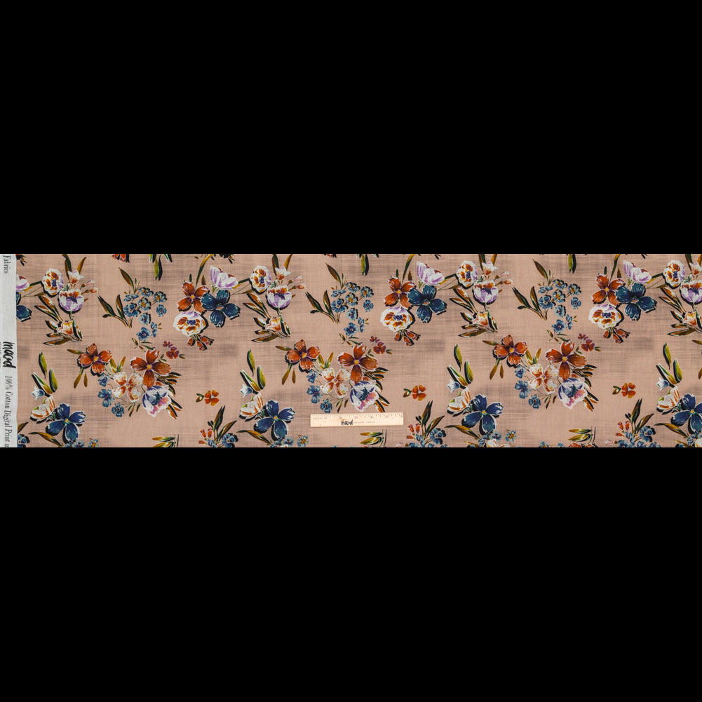 Cotton Voile - Beige Floral - New Americana Print - Mood Exclusive Harvest Collection