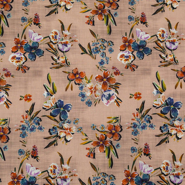 Cotton Voile - Beige Floral - New Americana Print - Mood Exclusive Harvest Collection