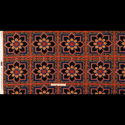 Stretch Polyester Crepe - Floral Tiles - Mosaic Views Print - Mood Exclusive St. Tropez Collection