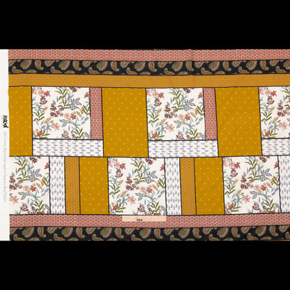 Cotton Voile - Yellow and Red Floral Patchwork - Paisley Patches Print - Mood Exclusive St. Tropez Collection