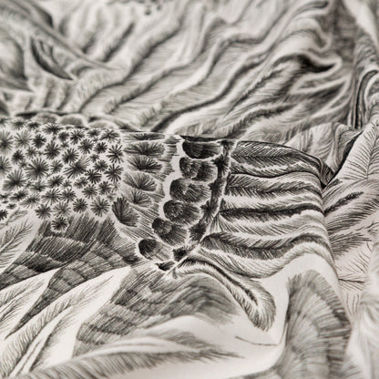 Cotton Voile - Black and White Sunflowers - Mood Exclusive Floral Hideaways Print