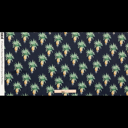 Cotton Voile - Navy Blue Pineapples - Intaglio Pines Print - Mood Exclusive St. Tropez Collection