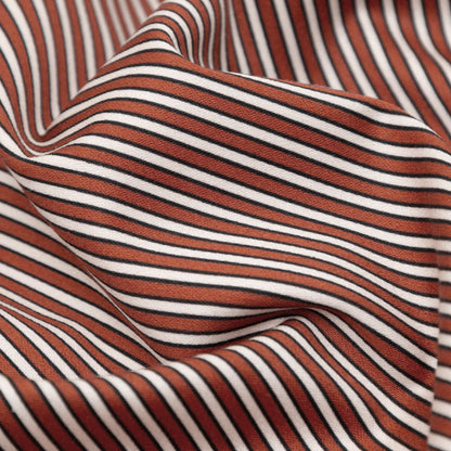 Stretch Cotton Sateen - Red and White Stripes - Evening Draws In Print - Mood Exclusive Kenko Collection