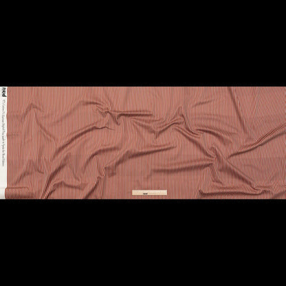 Stretch Cotton Sateen - Red and White Stripes - Evening Draws In Print - Mood Exclusive Kenko Collection