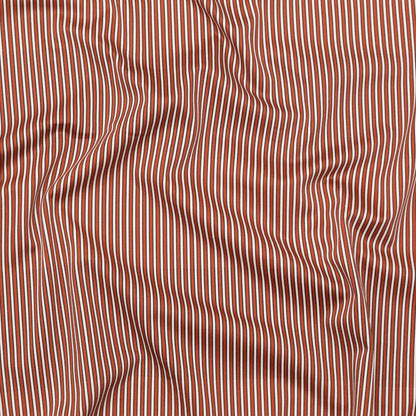 Stretch Cotton Sateen - Red and White Stripes - Evening Draws In Print - Mood Exclusive Kenko Collection