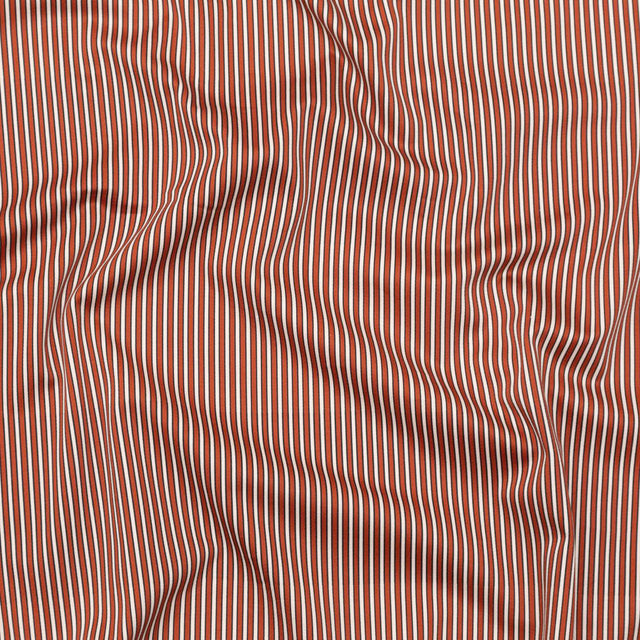 Stretch Cotton Sateen - Red and White Stripes - Evening Draws In Print - Mood Exclusive Kenko Collection