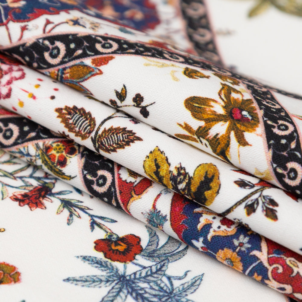 Stretch Cotton Sateen - Floral Patchwork - Ardent Love Print - Mood Exclusive Kenko Collection - Folded