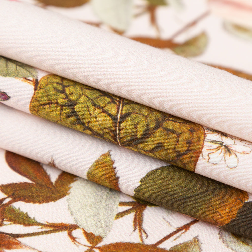 Stretch Cotton Sateen - Silver Peony Floral - Blossoms of the Heart Print - Mood Exclusive Kenko Collection