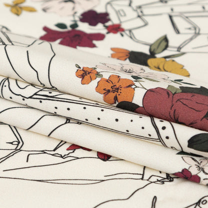 Mood Exclusive Winter White Mono No Aware Stretch Cotton Sateen