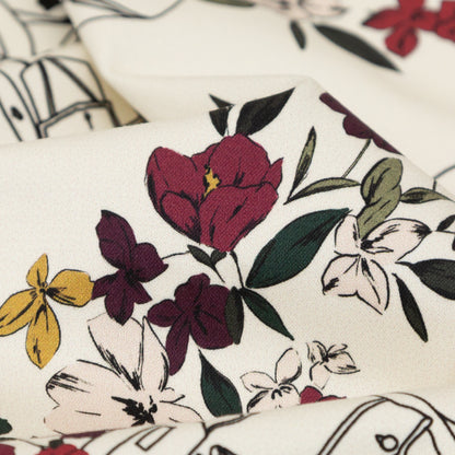 Mood Exclusive Winter White Mono No Aware Stretch Cotton Sateen