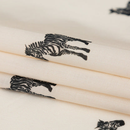 Cotton Voile - White Zebras - Passing Interest Print - Mood Exclusive Kenko Collection