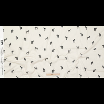 Cotton Voile - White Zebras - Passing Interest Print - Mood Exclusive Kenko Collection