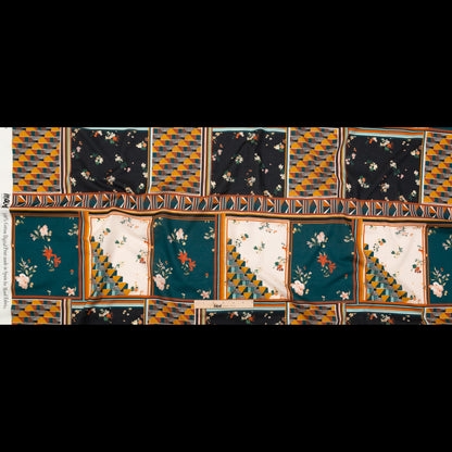 Cotton Voile - Floral and Geometric Patchwork - Idle Hours Print - Mood Exclusive Kenko Collection