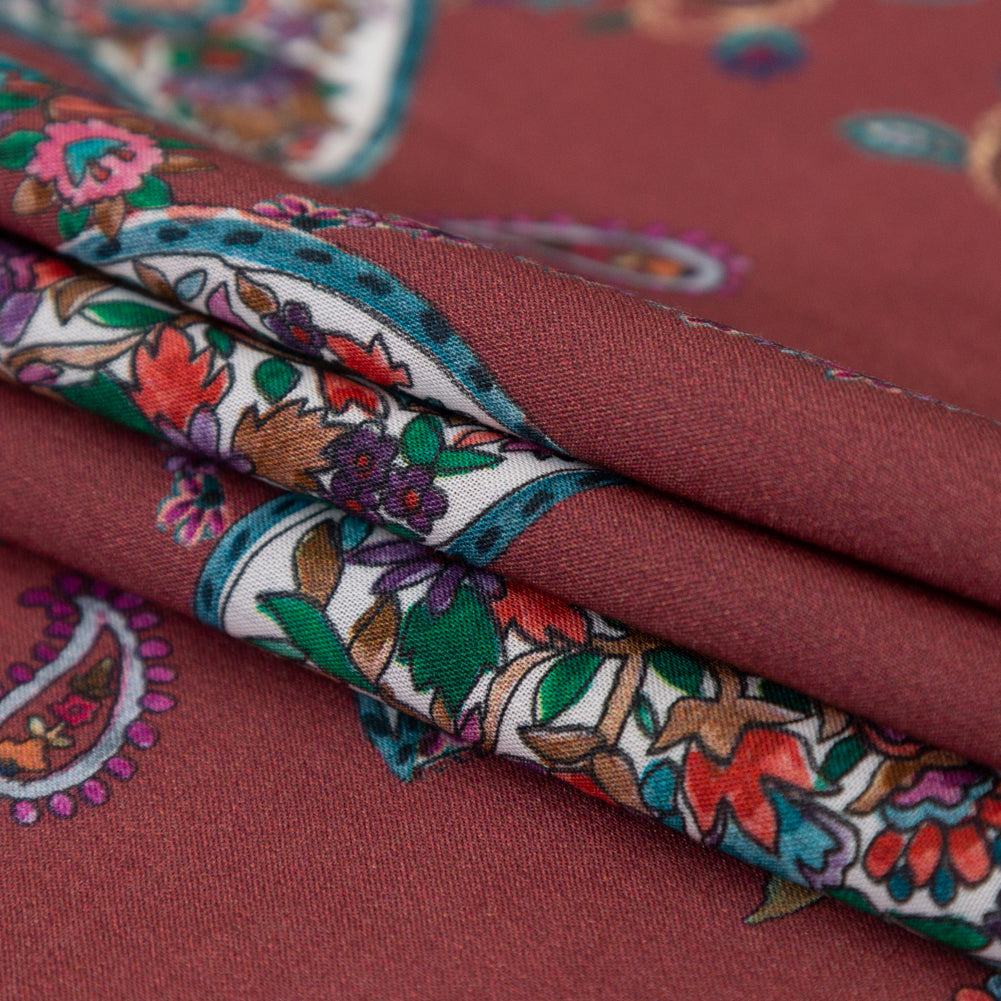 Cotton Voile - Red Paisley - Merry Beyond Measure Print - Mood Exclusive Kenko Collection