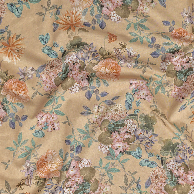 Cotton Voile - Bisque Floral - Trifling Thoughts Print - Mood Exclusive Kenko Collection