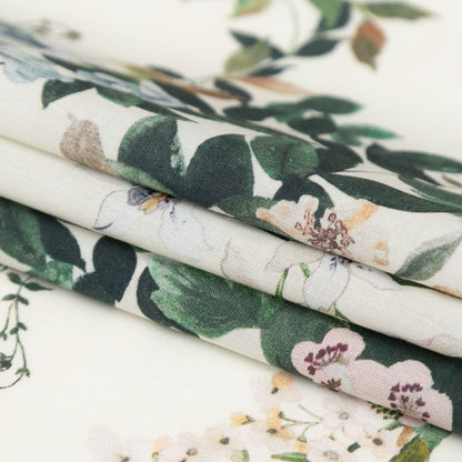 Cotton Voile - Antique White Floral - Aesthetic Matters Print - Mood Exclusive Kenko Collection