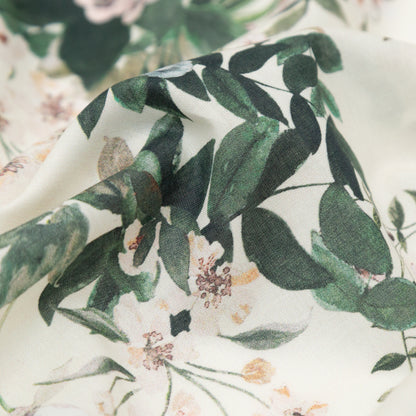 Cotton Voile - Antique White Floral - Aesthetic Matters Print - Mood Exclusive Kenko Collection
