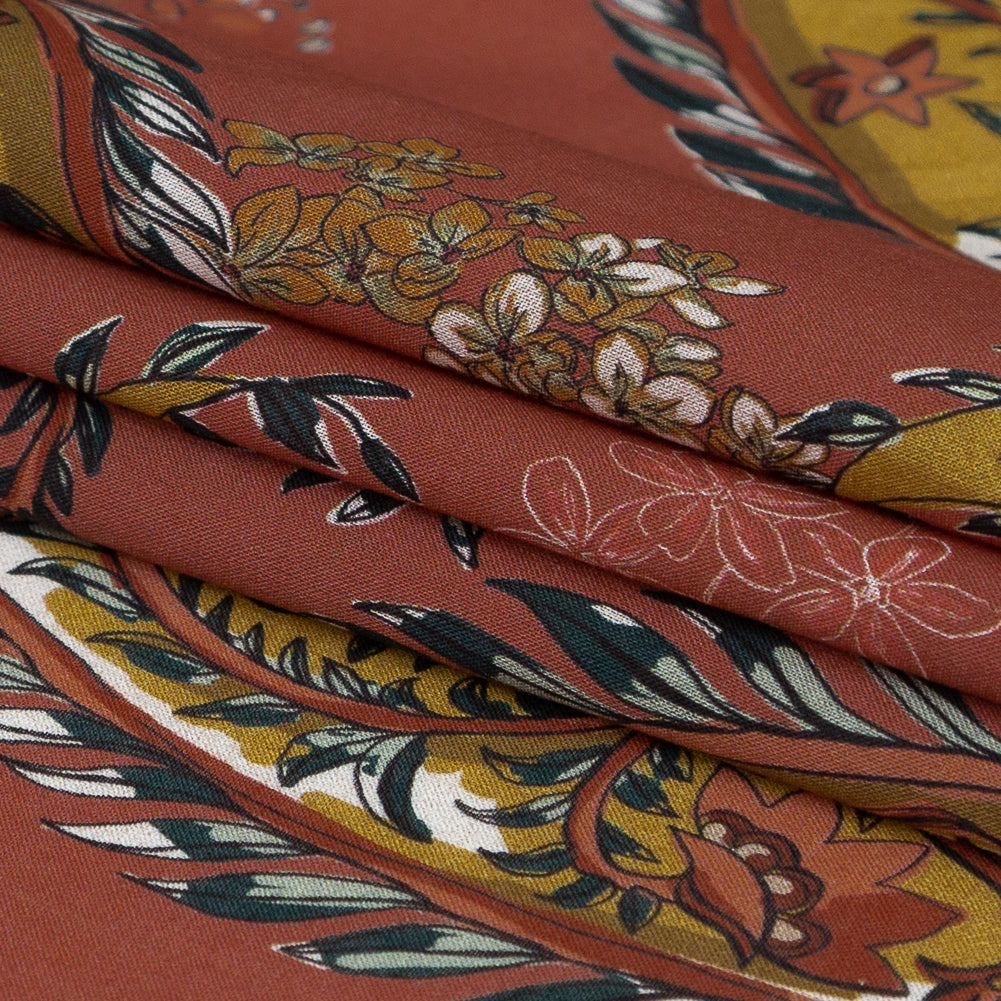 Cotton Voile - Faded Rose Paisleys - Leaving Footmarks Print - Mood Exclusive Kenko Collection