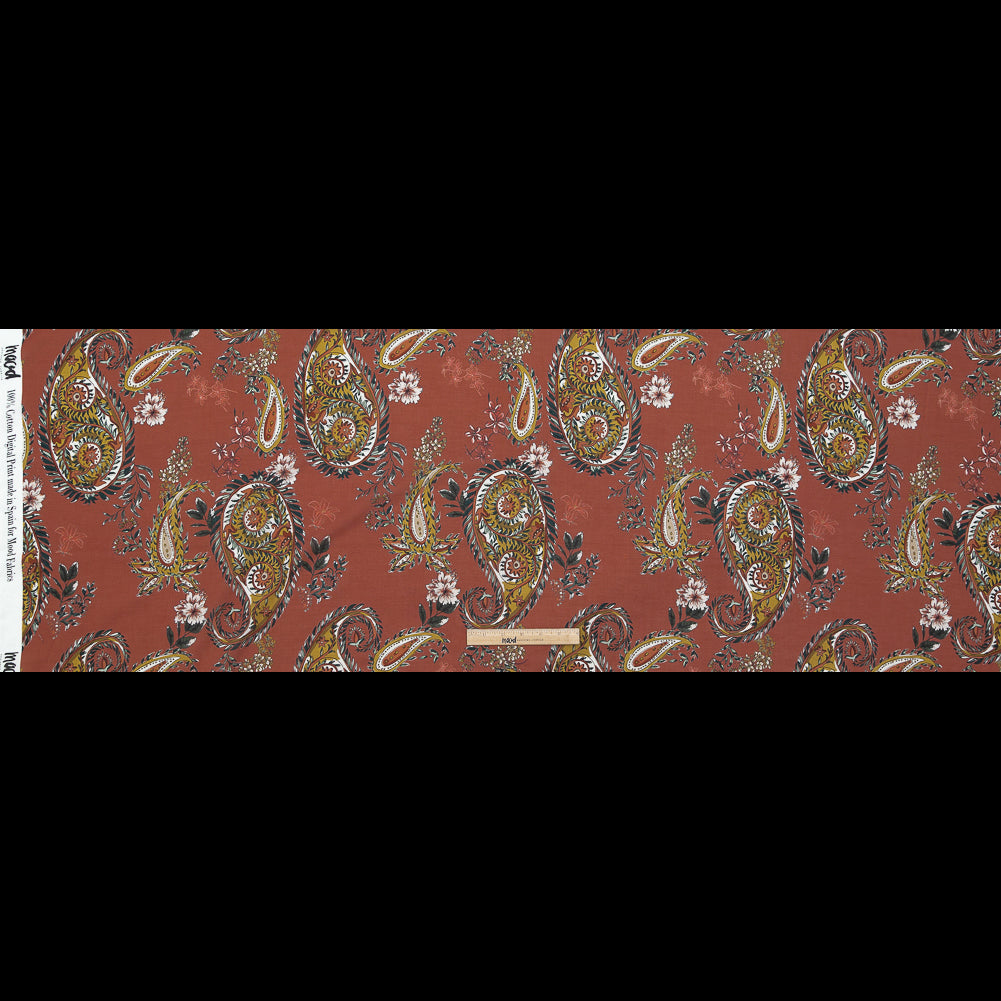 Cotton Voile - Faded Rose Paisleys - Leaving Footmarks Print - Mood Exclusive Kenko Collection