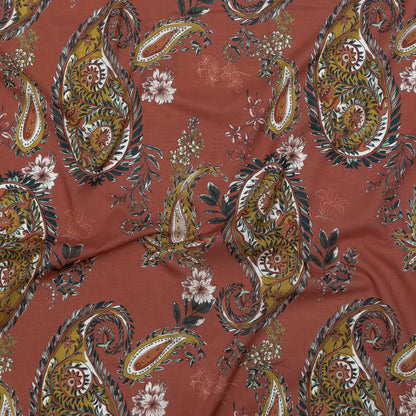 Cotton Voile - Faded Rose Paisleys - Leaving Footmarks Print - Mood Exclusive Kenko Collection